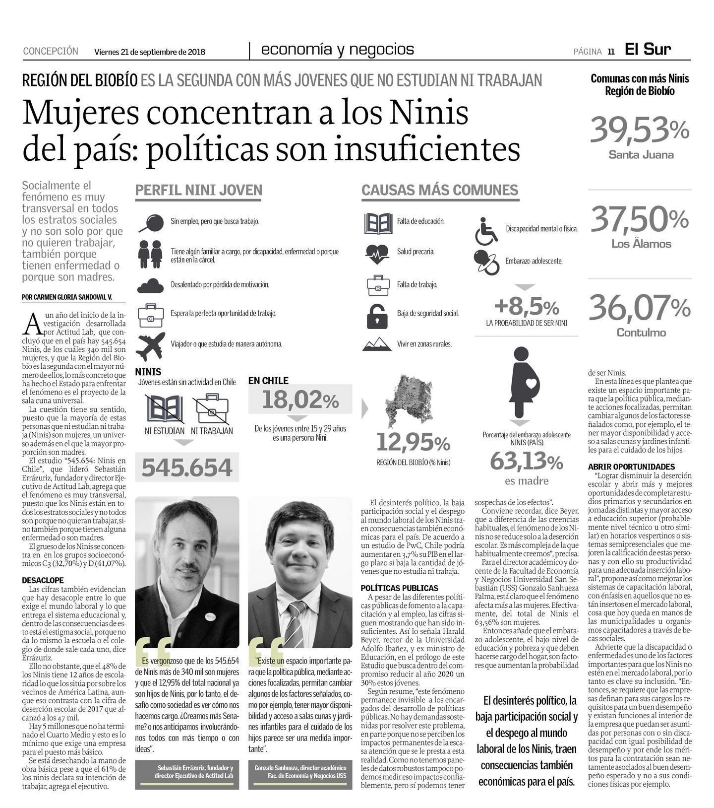 Mujeres concentran a los NINIS del país - El Sur